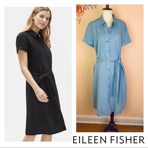 Eileen Fisher Dresses & Skirts - New! EILEEN FISHER Relaxed Belted Shirt Dress
